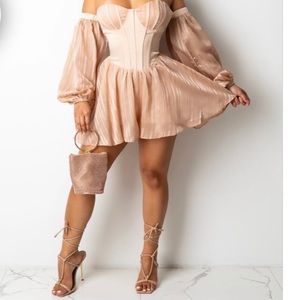 Nude flare Romper